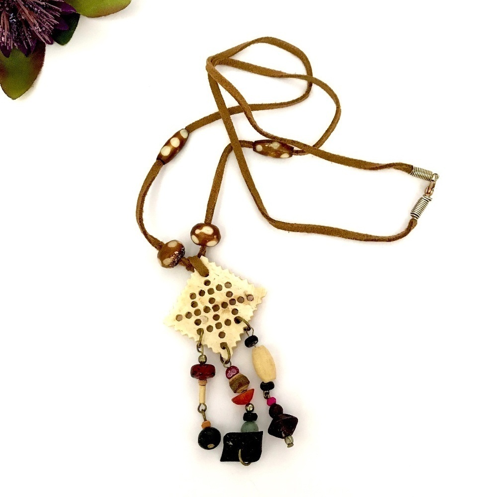 💙 5 for $25 - Leather Beaded Necklace